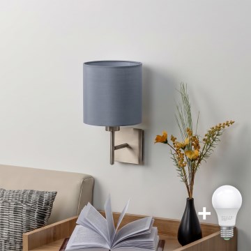 BRILAGI - LED-Wandleuchte NUBILA 1xE27/60W/230V mattchrom/hellgrau