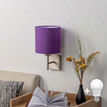 BRILAGI - LED-Wandleuchte NUBILA 1xE27/60W/230V mattchrom/lila