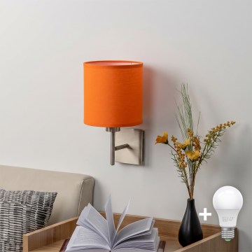 BRILAGI - LED-Wandleuchte NUBILA 1xE27/60W/230V mattchrom/orange