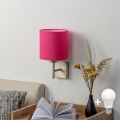 BRILAGI - LED-Wandleuchte NUBILA 1xE27/60W/230V mattchrom/rosa