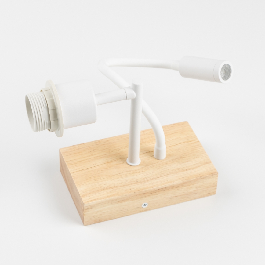 Brilagi - Flexible LED-Wandleuchte NUBILA WOOD 1xE27/25W/230V + LED/3W Eiche/Weiß/Hellgrau