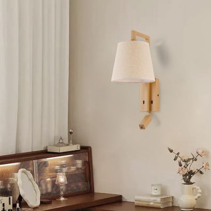 Brilagi - LED-Wandleuchte RAYA 1xE14/40W/230V + LED/3W Flachs/beige