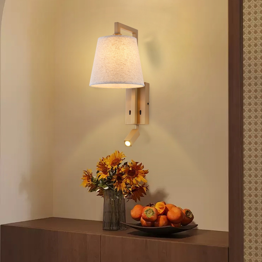 Brilagi - LED-Wandleuchte RAYA 1xE14/40W/230V + LED/3W Flachs/beige