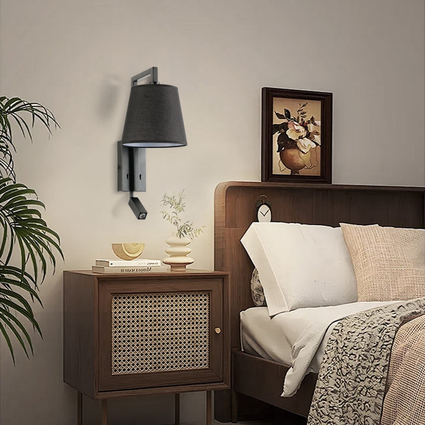 Brilagi - LED-Wandleuchte RAYA 1xE14/40W/230V + LED/3W schwarz