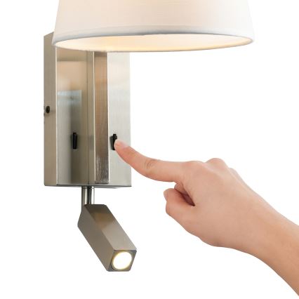 Brilagi - LED-Wandleuchte RAYA 1xE14/40W/230V + LED/3W weiß/matt Chrom