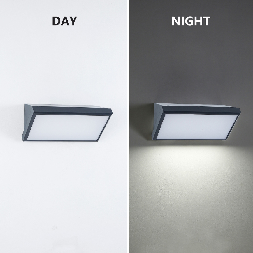 Brilagi - LED dimmbare Außenwandleuchte TRIANGLE 1xE27/6W/230V 2700-6500K IP65 Anthrazit
