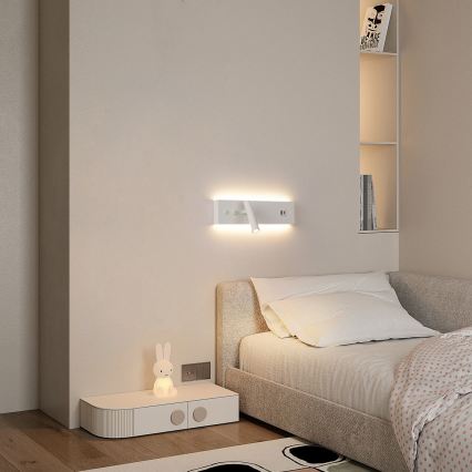 Brilagi - LED-Wandspot mit USB-Anschluss NOCTIS LED/3W/230V + LED/9W weiß