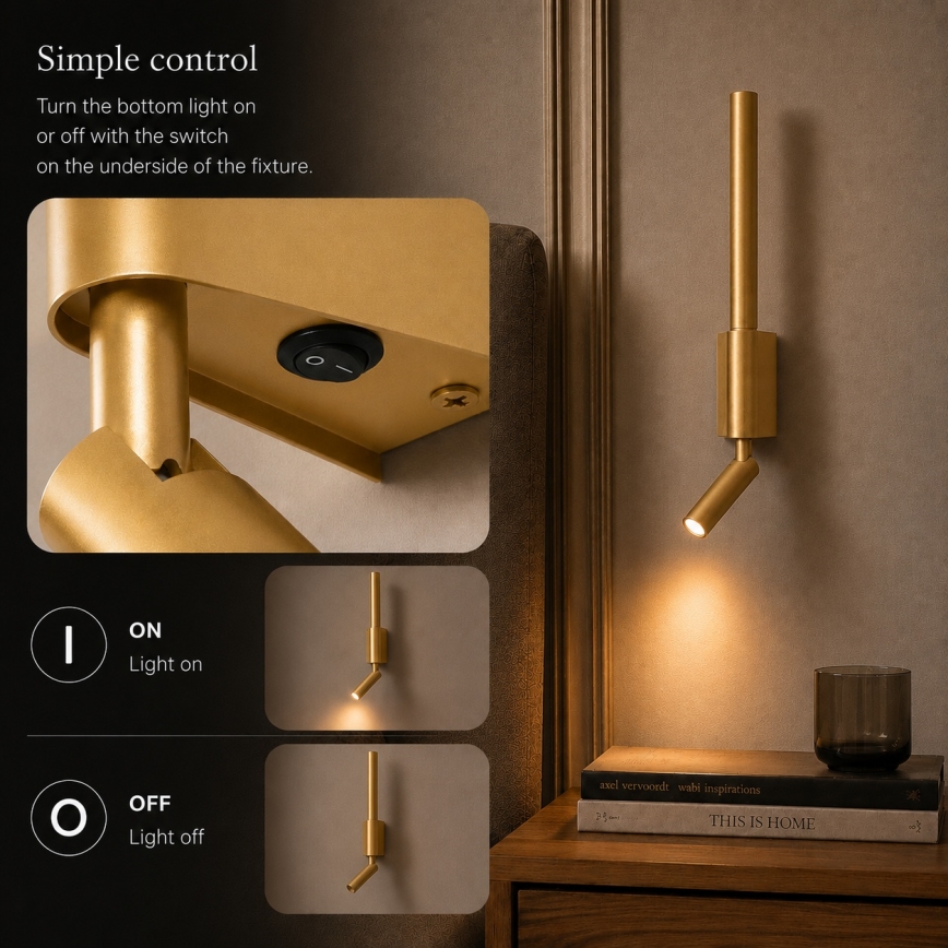 BRILAGI - LED-Wandspot VIXON LED/3W/230V + LED/5W goldfarben CRI 90