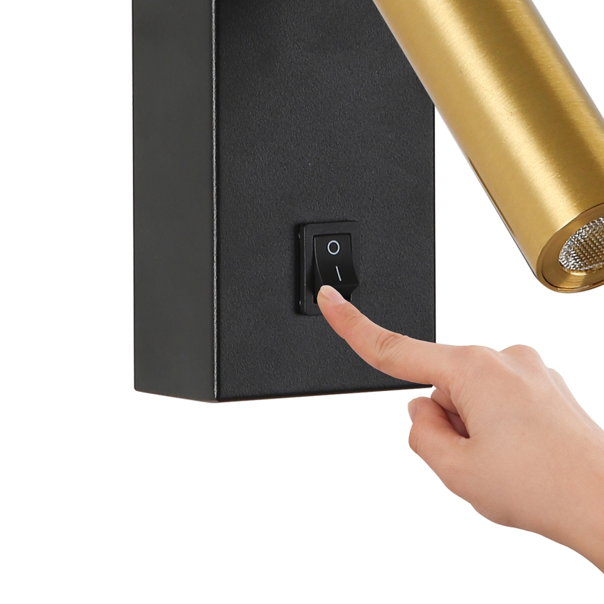 Brilagi - LED-Wandstrahler MAYA LED/3W/230V 4000K schwarz/golden