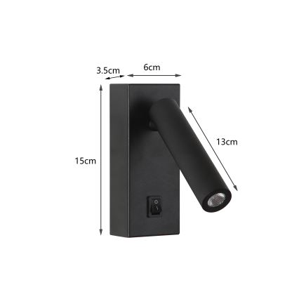 Brilagi - LED-Wandstrahler MAYA LED/3W/230V 4000K schwarz