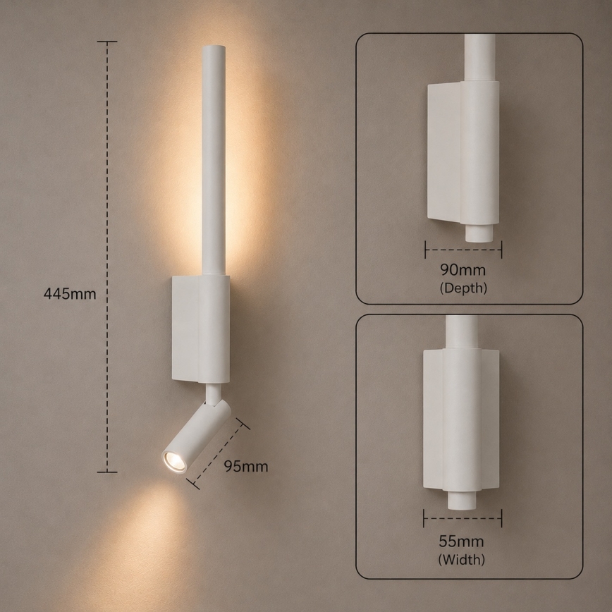 BRILAGI - LED-Wandstrahler VIXON LED/3W/230V + LED/5W weiß CRI 90