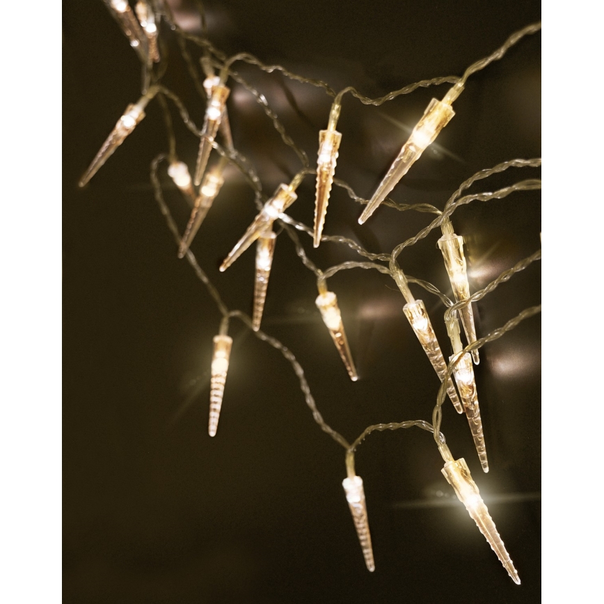 Brilagi - LED Weihnachskette für Außen 50xLED/8 Funktionen/3xAA 8m IP44 warm-weiβ