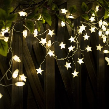 Brilagi - LED-Weihnachts-Lichterkette 40xLED/3xAA 1,8m warmweiß Sterne