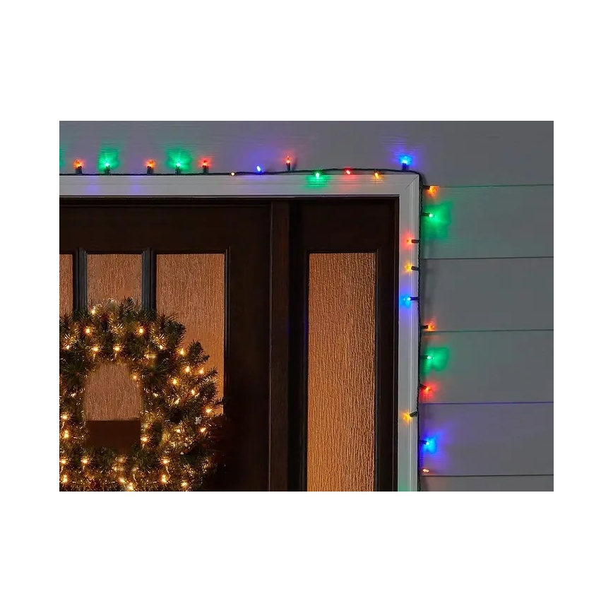 Brilagi - LED-Weihnachts-Lichterkette für den Außenbereich, 200 LEDs, 2 Funktionen, 25 m, IP44, mehrfarbig
