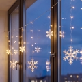 BRILAGI - LED-Weihnachts-Lichtervorhang 77xLED/3xAA/USB, 3,8 m, Schneeflocken, warmweiß