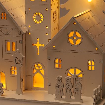 Brilagi - LED-Weihnachtsdekoration LED/2xAA Kirchenhäuschen