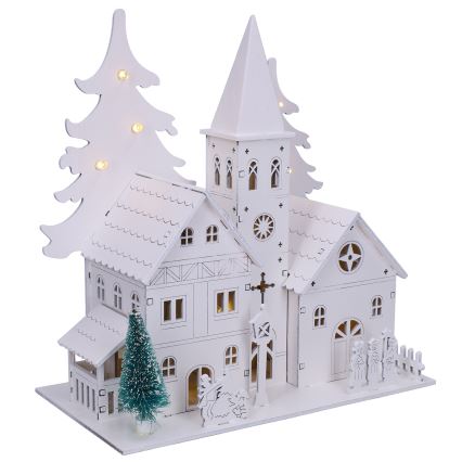 Brilagi - LED-Weihnachtsdekoration LED/2xAA Kirchenhäuschen