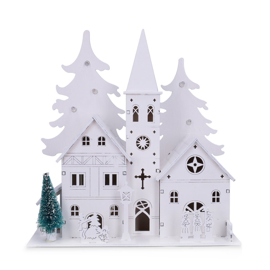 Brilagi - LED-Weihnachtsdekoration LED/2xAA Kirchenhäuschen