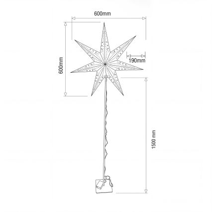 BRILAGI - LED Weihnachtsdekoration LED/3xAA 60 cm Stern