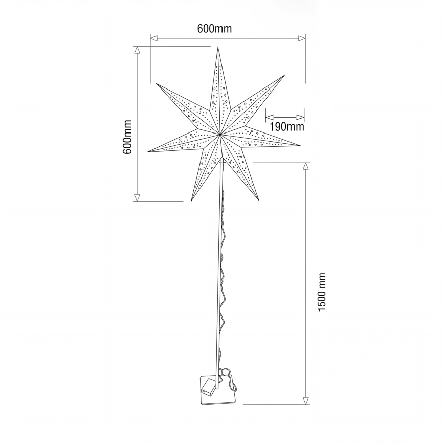 BRILAGI - LED Weihnachtsdekoration LED/3xAA 60 cm Stern