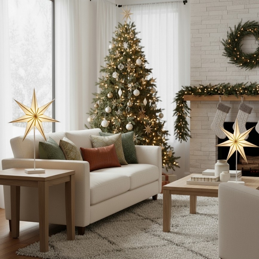 Brilagi - LED-Weihnachtsdekoration LED/3xAA 66x40 cm Stern