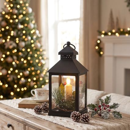 BRILAGI - LED-Weihnachtsdekoration LED/3xAAA Laterne schwarz