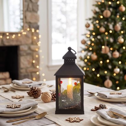 BRILAGI - LED-Weihnachtsdekoration LED/3xAAA Laterne schwarz