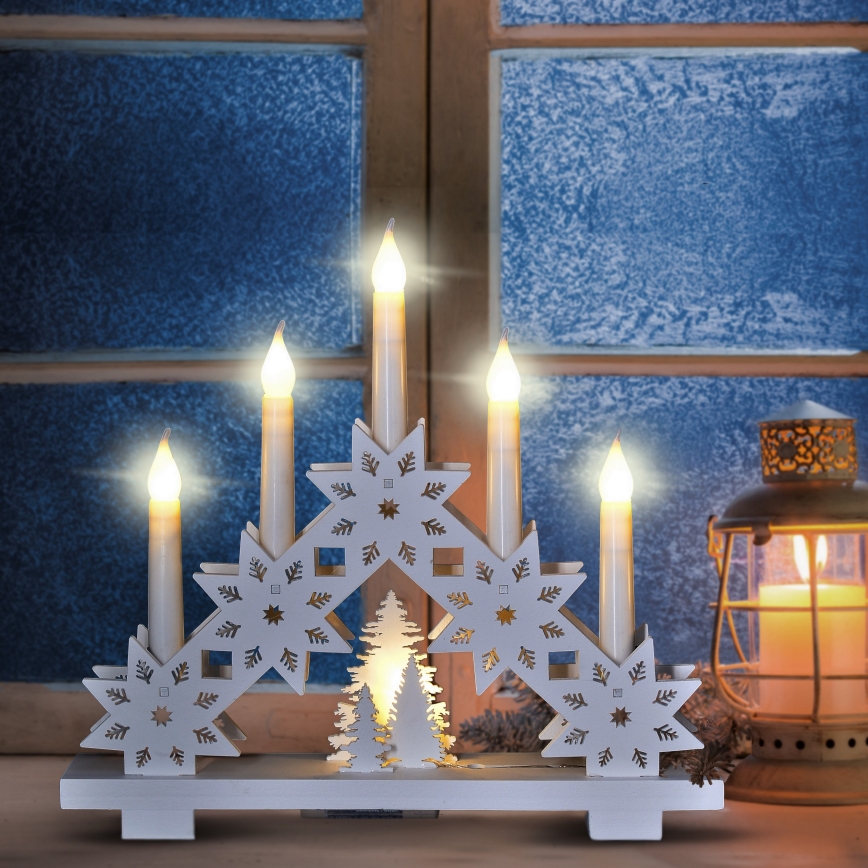 Brilagi - LED-Weihnachtskerzenhalter 5xLED/2xAA