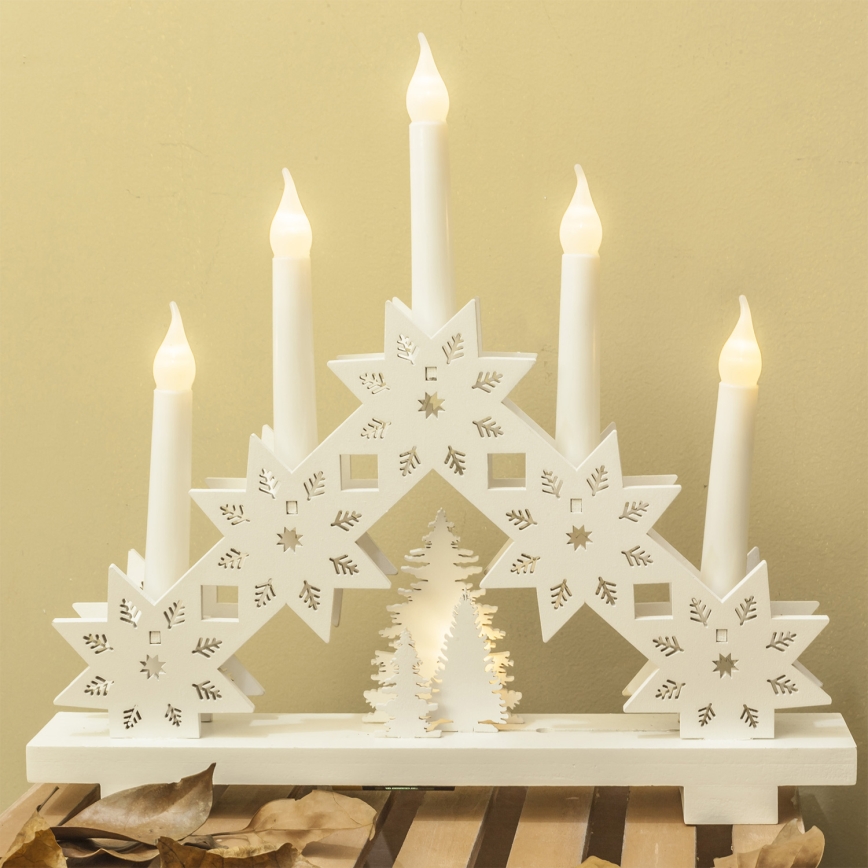 Brilagi - LED-Weihnachtskerzenhalter 5xLED/2xAA