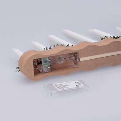 BRILAGI - LED-Weihnachtskerzenhalter 7xLED/2xAA beige/weiß