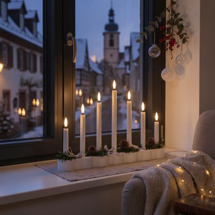 BRILAGI - LED-Weihnachtskerzenhalter 7xLED/2xAA weiß