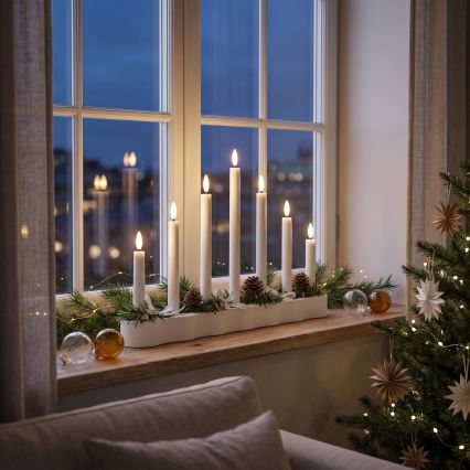 BRILAGI - LED-Weihnachtskerzenhalter 7xLED/2xAA weiß