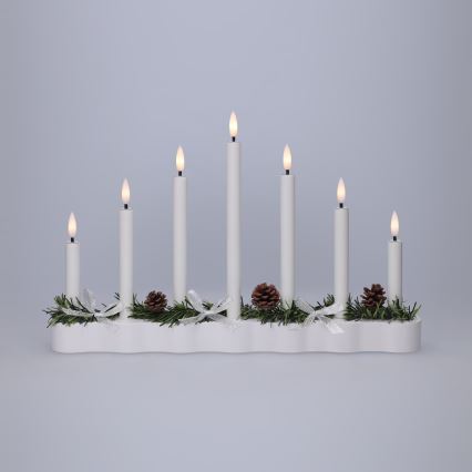 BRILAGI - LED-Weihnachtskerzenhalter 7xLED/2xAA weiß