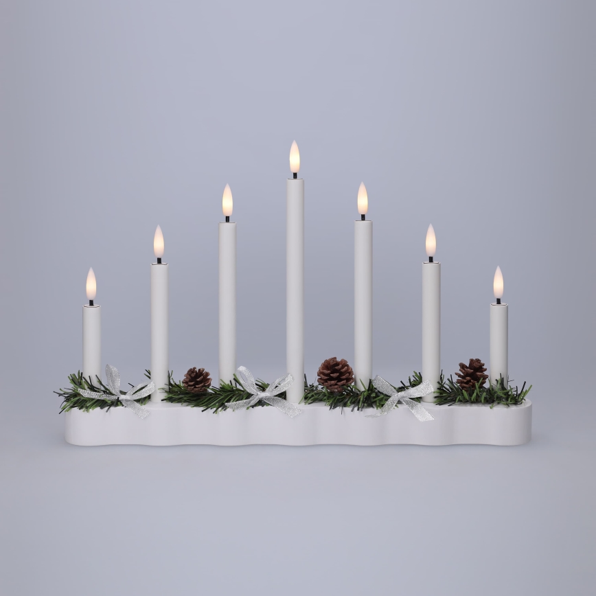 BRILAGI - LED-Weihnachtskerzenhalter 7xLED/2xAA weiß