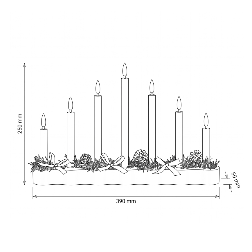 BRILAGI - LED-Weihnachtskerzenhalter 7xLED/2xAA weiß