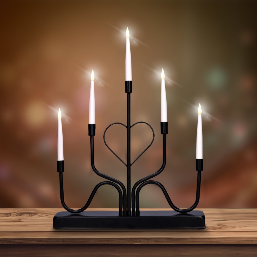 Brilagi - LED-Weihnachtskerzenhalter LED/2xAA schwarz