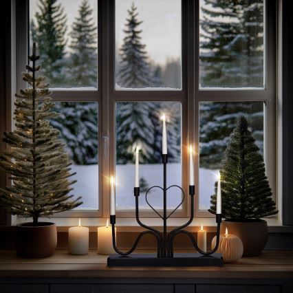 Brilagi - LED-Weihnachtskerzenhalter LED/2xAA schwarz