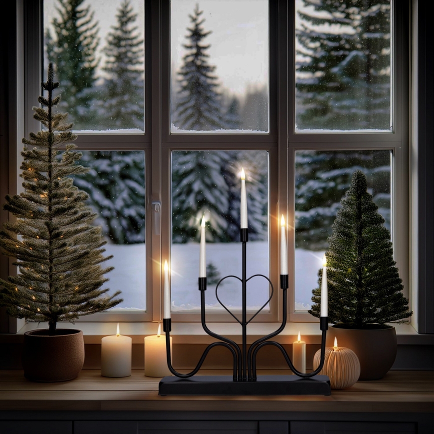Brilagi - LED-Weihnachtskerzenhalter LED/2xAA schwarz