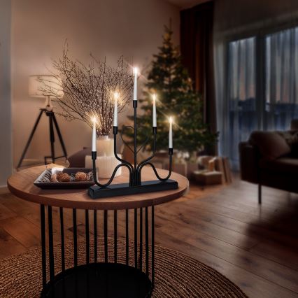 Brilagi - LED-Weihnachtskerzenhalter LED/2xAA schwarz