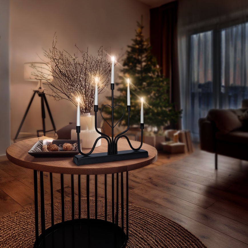 Brilagi - LED-Weihnachtskerzenhalter LED/2xAA schwarz