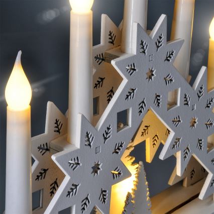 BRILAGI - LED-Weihnachtsleuchter 5xLED/2xAA weiß