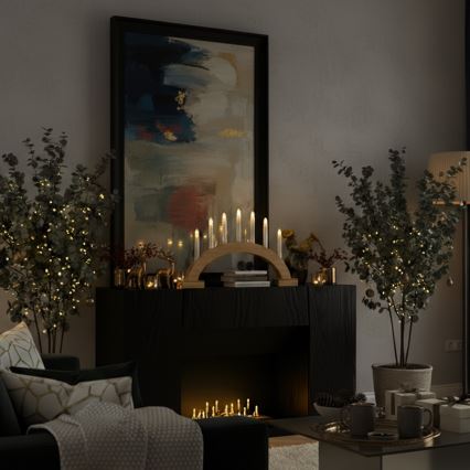 BRILAGI - LED Weihnachtsleuchter 7xLED/2xAA beige/weiß