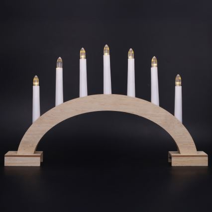 BRILAGI - LED Weihnachtsleuchter 7xLED/2xAA beige/weiß