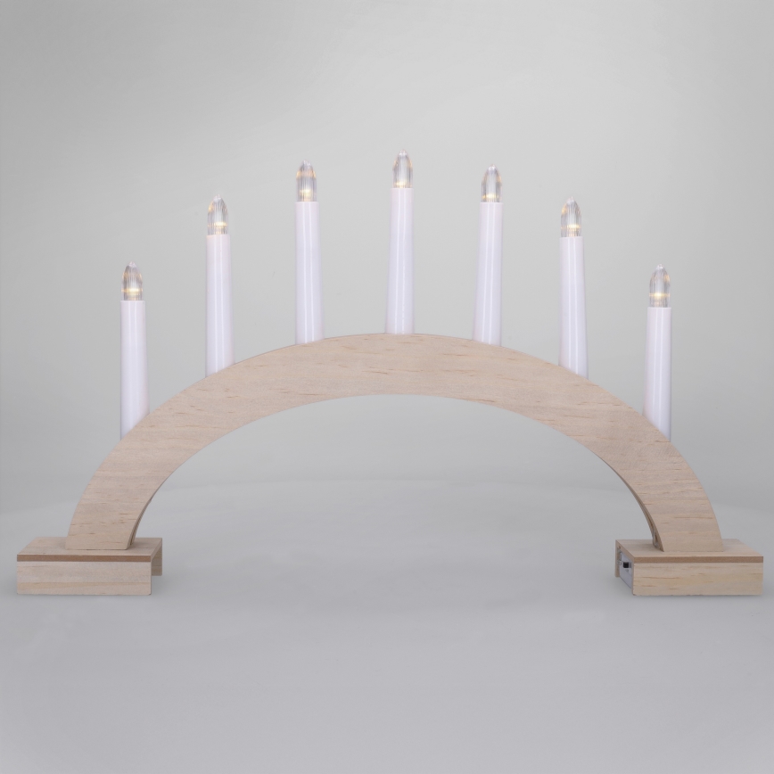 BRILAGI - LED Weihnachtsleuchter 7xLED/2xAA beige/weiß