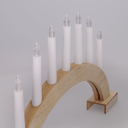 BRILAGI - LED Weihnachtsleuchter 7xLED/2xAA beige/weiß