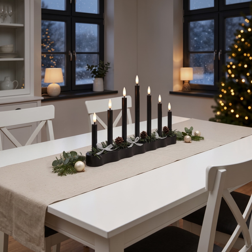 BRILAGI - LED-Weihnachtsleuchter 7xLED/2xAA schwarz