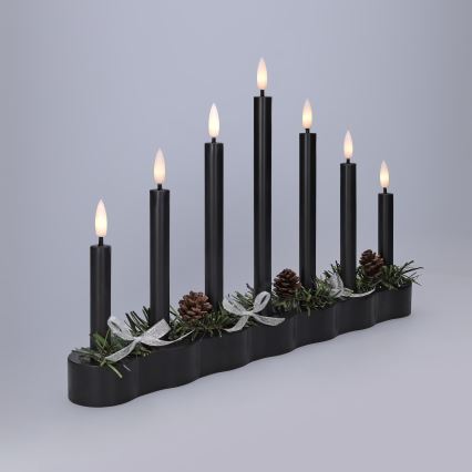 BRILAGI - LED-Weihnachtsleuchter 7xLED/2xAA schwarz
