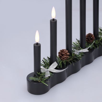 BRILAGI - LED-Weihnachtsleuchter 7xLED/2xAA schwarz