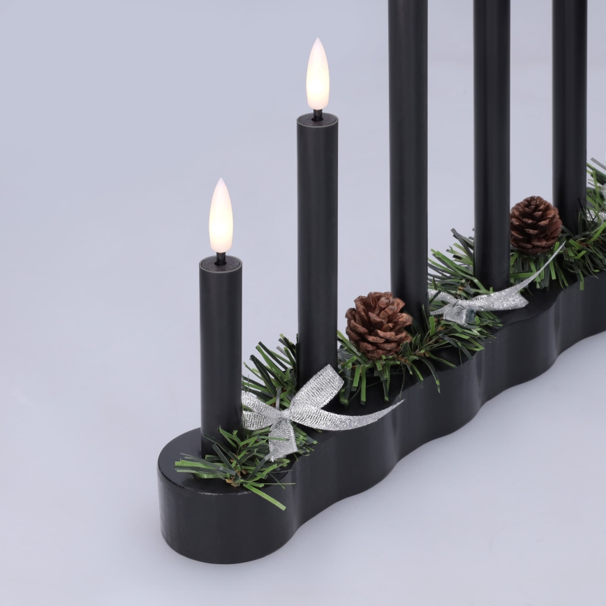 BRILAGI - LED-Weihnachtsleuchter 7xLED/2xAA schwarz