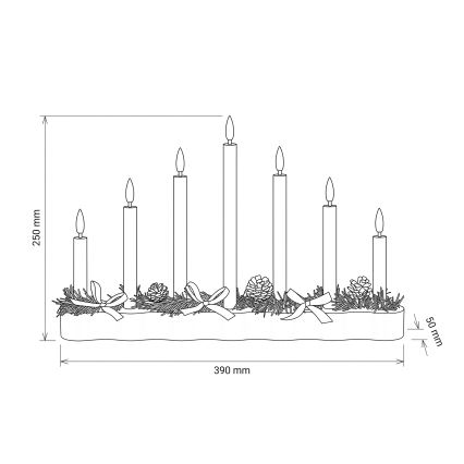 BRILAGI - LED-Weihnachtsleuchter 7xLED/2xAA schwarz